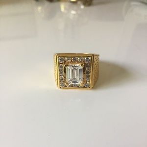 Gold Tone Crystal Ring